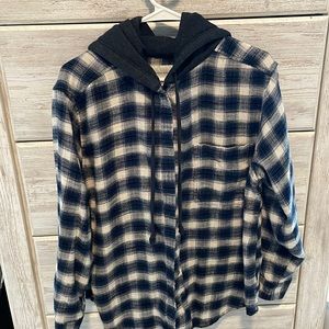 American eagle flannel with hoodie